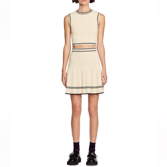 SANDRO matching skirt and top in ecru - Picture 4 of 14